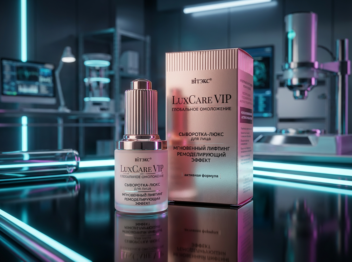 LuxCare VIP ГЛОБАЛЬНОЕ ОМОЛОЖЕНИЕ СЫВОРОТКА-ЛЮКС МГНОВЕННЫЙ ЛИФТИНГ, РЕМОДЕЛИРУЮЩИЙ ЭФФЕКТ для лица