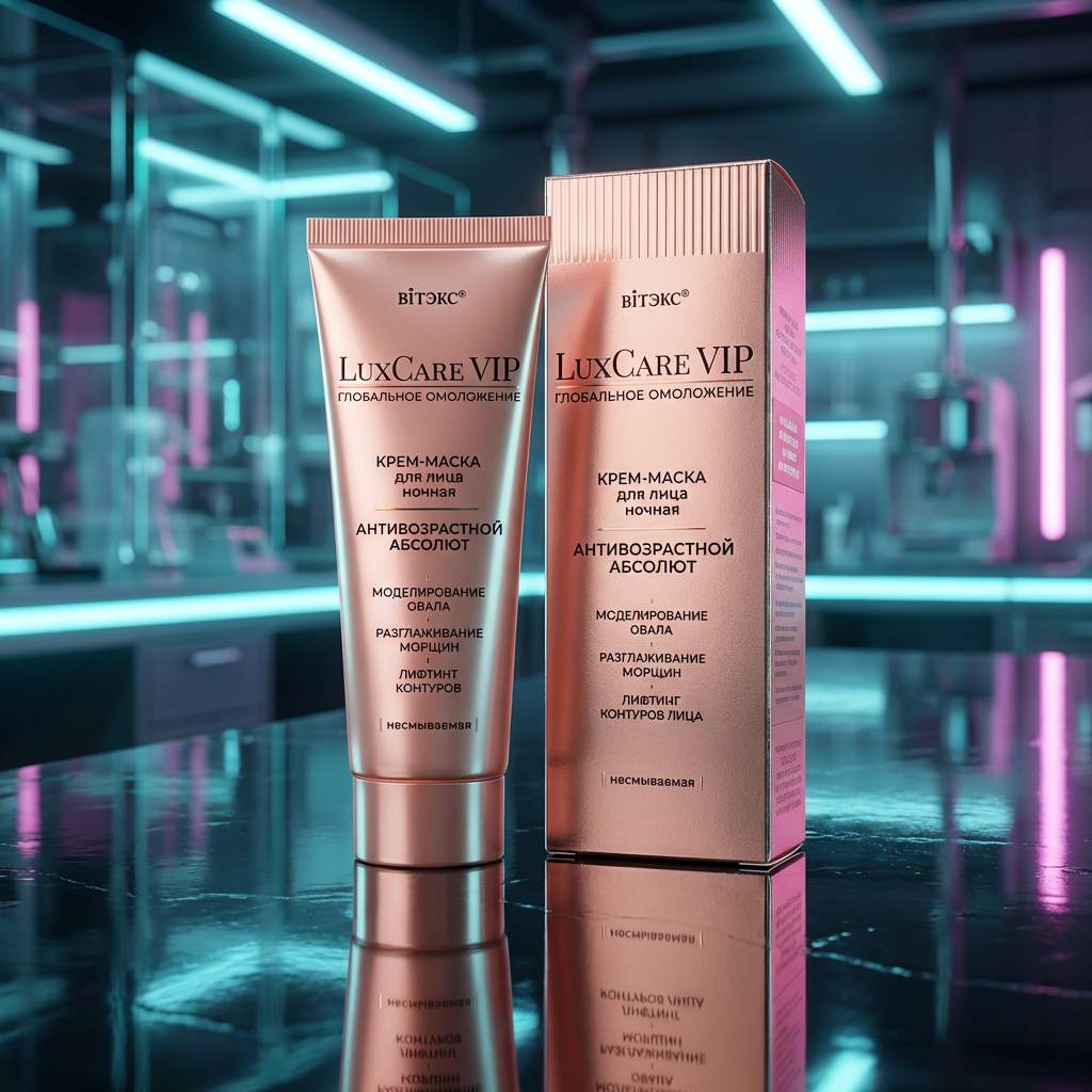 LuxCare VIP ГЛОБАЛЬНОЕ ОМОЛОЖЕНИЕ КРЕМ-МАСКА для лица ночная несмываемая АНТИВОЗРАСТНОЙ АБСОЛЮТ